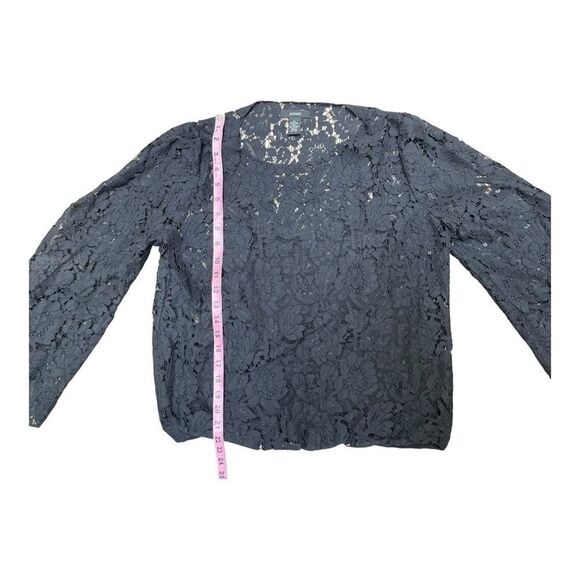 NWT Alfani Lace Blouse Bubble Hem Bell Sleeve Size M Elegant Feminine Romantic - Picture 3 of 9